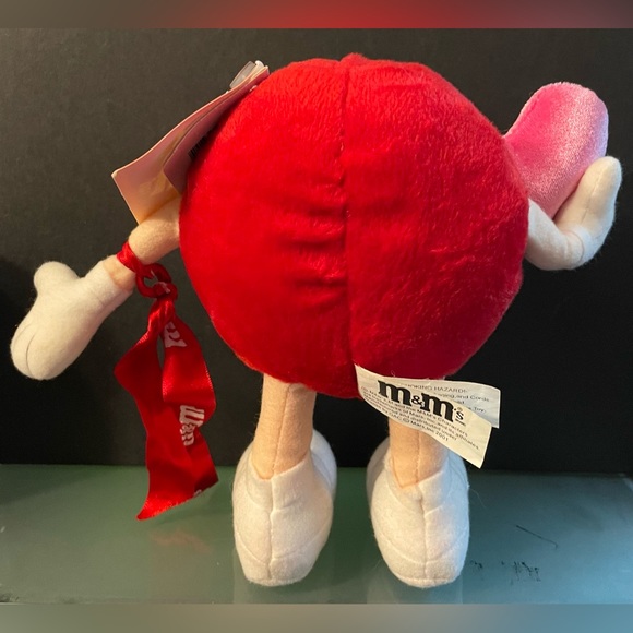 NWT Vintage M&Ms Red M&M Valentine's Day  7" Plush LOVE ME Pink Heart poseable - Picture 7 of 10